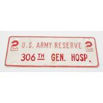 WWII Or Just Post 306th General Hospital License Plate.