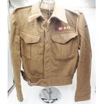 WWII New Zealand Artillery Captain P37 Battledress Blouse with North Africa and Italian Campaign Ribbons