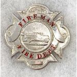 Fireman Fire Department Cap Badge