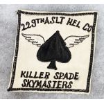 Vietnam 229th Assault Helicopter Company KILLER SPADE SKYMASTERS Pocket Patch