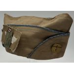 WWII Tan Aviation Overseas Cap W/ Next of Kin Dog Tag
