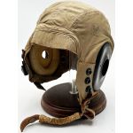 WWII AN-H-15 Khaki Cotton Flight Helmet