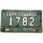 WWII Era Camp Edwards Car License Plate