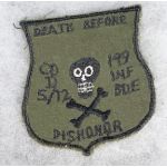 ​Vietnam Company D 5th Battalion 12th Infantry 199th Infantry Brigade DEATH BEFORE DISHONOR Pocket Patch