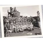 WWII US Navy SS-279 USS Snook Submarine Crew and Kill Flag Photo