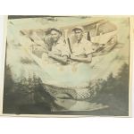 WWII Colorized Two Pilots In Comical Studio Setting Photo