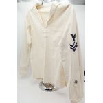 WWII US Navy Identified Machinist Mate 2nd Class SeaBee White Jumper