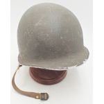 Early war WWII M1 Helmet and Liner Front seam, Fixed bale