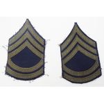 ​WWII era US Army Black Rayon Sergeant First Class Rank Chevrons