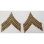 WWII era US Army Khaki Corporal Rank Chevrons​
