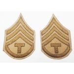 WWII era Khaki Tech Sergeant Rank Chevrons