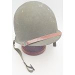 Late war WWII M1 Helmet and Liner Front seam, Swivel bale