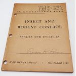 ​WWII US War Department Manual Handbook On Insect And Rodent Control