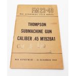 WWII US War Department Manual Handbook On the Thompson Submachine Gun M1928A1