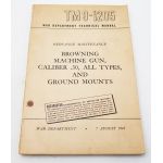 WWII US War Department Manual Handbook On the Browning .30 Cal Machine Gun