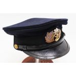 WWII Imperial Japanese Naval Officers Blue Wool Visor Hat