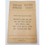 Korean War era US War Department Manual Ordnance Maintenance Handbook On Binoculars