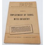 WWII US War Department Armored Force Manual Handbook on Employment of Tanks with Infantry