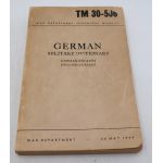 WWII US War Department Manual Handbook German Military Dictionary