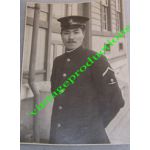 WWII Japanese Navy CPO Wearing Blue Uniform With Insignia Photo