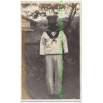 WWII Japanese Navy Sailor in white uniform with profeciency rates showing Photo