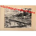WWII Japanese Propaganda Photo Of Pearl Harbor Attack.