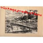 WWII Japanese Propaganda Photo Of Pearl Harbor Attack.