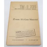 ​WWII US War Department Manual Handbook On 37-MM AA Gun Material