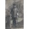 Taisho (?) Period Japanese Army Officer Holding Sword Real Photo Postcard