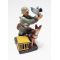 1930's era German messenger with dog and pigeon composition figure made by Elastolin.