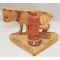 WWII Home Front Anti-Axis Wooden Dog Peeing On Hitler Figure