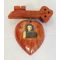 WWII era Hand Carved Key and Heart Sweetheart Pin