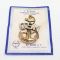 WWII Era US Navy CPO Visor Cap Device on card. Pinback. Sterling. Card has some damage. Made by GEMSCO. The insignia is super clean and unused.