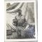 WWII US Navy Officer Holding Painted Helmet Photo