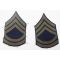 ​WWII era US Army Black Rayon Sergeant First Class Rank Chevrons